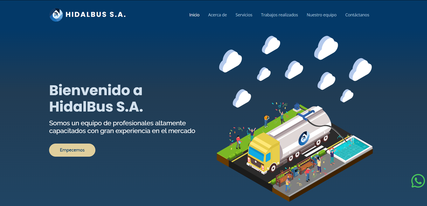 Sitio web de Hidalbus S.A.